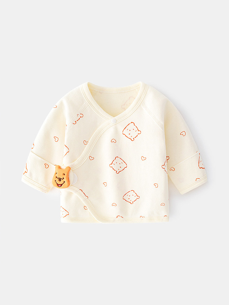 NEWBORN BABY UNDERWEAR BONELESS COTTON SPRING AND SUMMER FOUR SEASONS VELCRO HALF-BACK FULL MOON MONK CLOTHES BABY TOPS