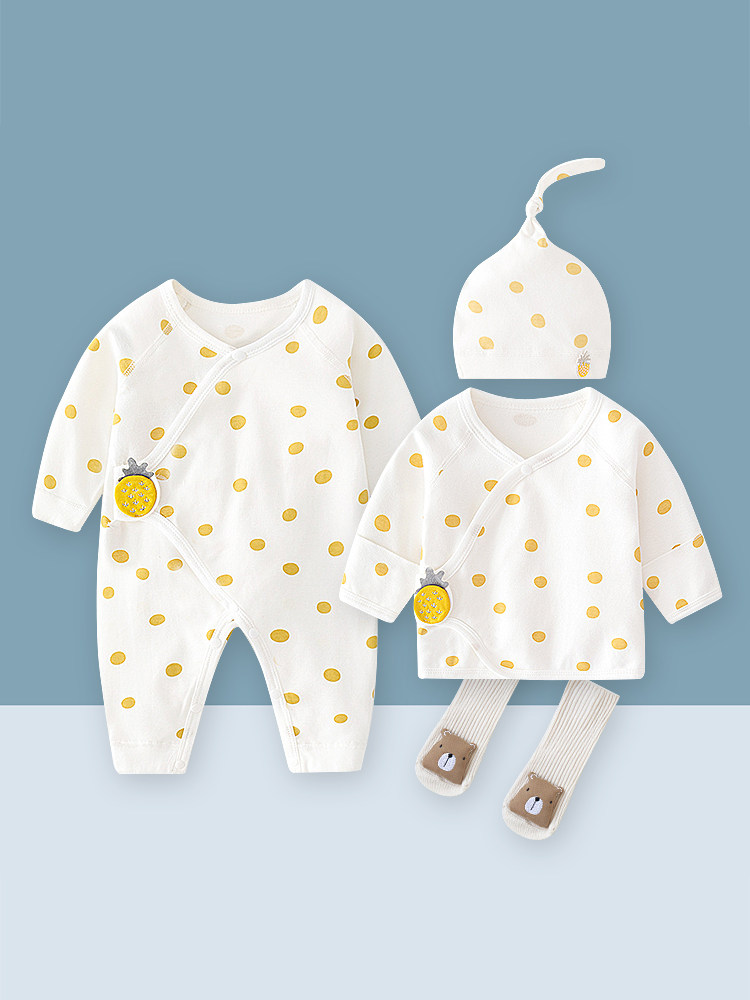 NEWBORN CLOTHES NEWBORN BABY HALF-BACK CLOTHES COTTON BONELESS FOUR SEASONS DELIVERY ROOM MONKS ONESIES AUTUMN AND WINTER TOPS