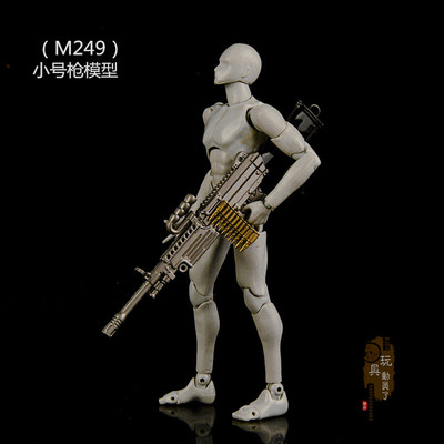 1/12微缩小号枪模AK47自动步枪M249 MK14 USS S686寸兵人武器模型