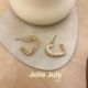 我对你 JolieJuly韩国代购 珍珠钻石双层心形耳环耳饰 爱是双倍