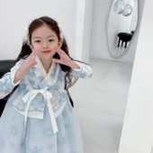 韩服连衣裙春装 儿童高端礼服中国风汉服女童长袖 爱莎公主裙春秋季