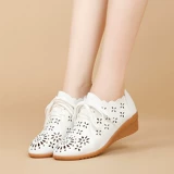 Летняя обувь для матери, танцующие туфли, мягкая подошва, из натуральной кожи, для среднего возраста