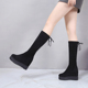 小个子长靴女不过膝瘦腿弹力靴33小码 34厚底内增高瘦瘦靴41大码