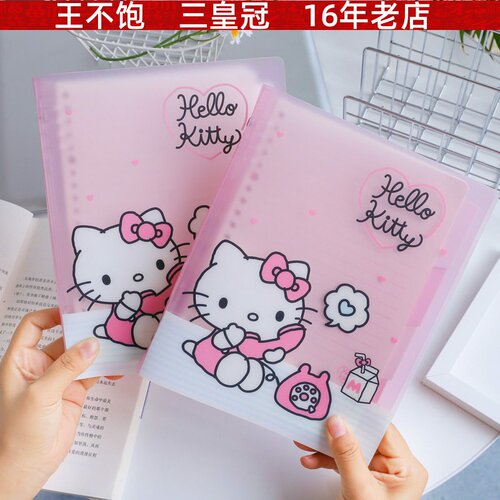 凯蒂猫粉蓝系列PP隔页活页本A5 HelloKitty正版授权活页本笔记本