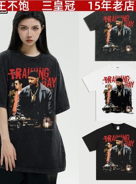 王不饱精选训练日traning day美式电影vintgaebootleg跨境短袖t恤