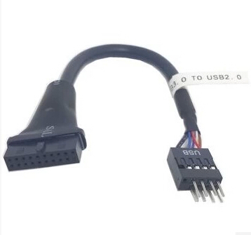 USB3.0 20pin转USB2.0 9pin公插针转接线 USB3.0转2.0数据线