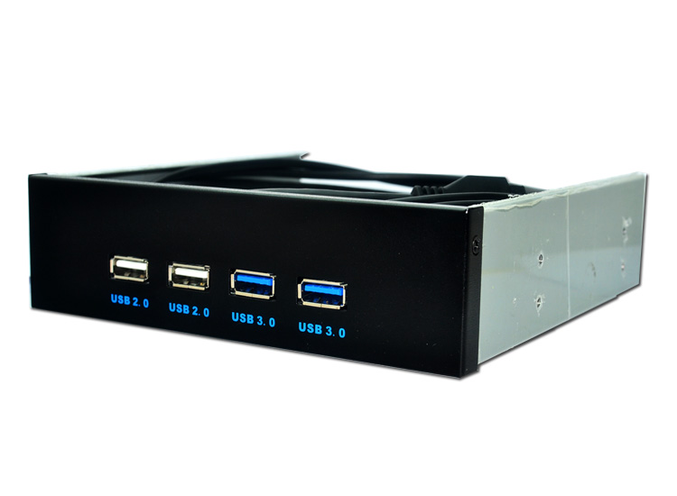 USB3.0前置面板 光驱位前置4口 9针/19针转usb3.0+USB2.0光驱位