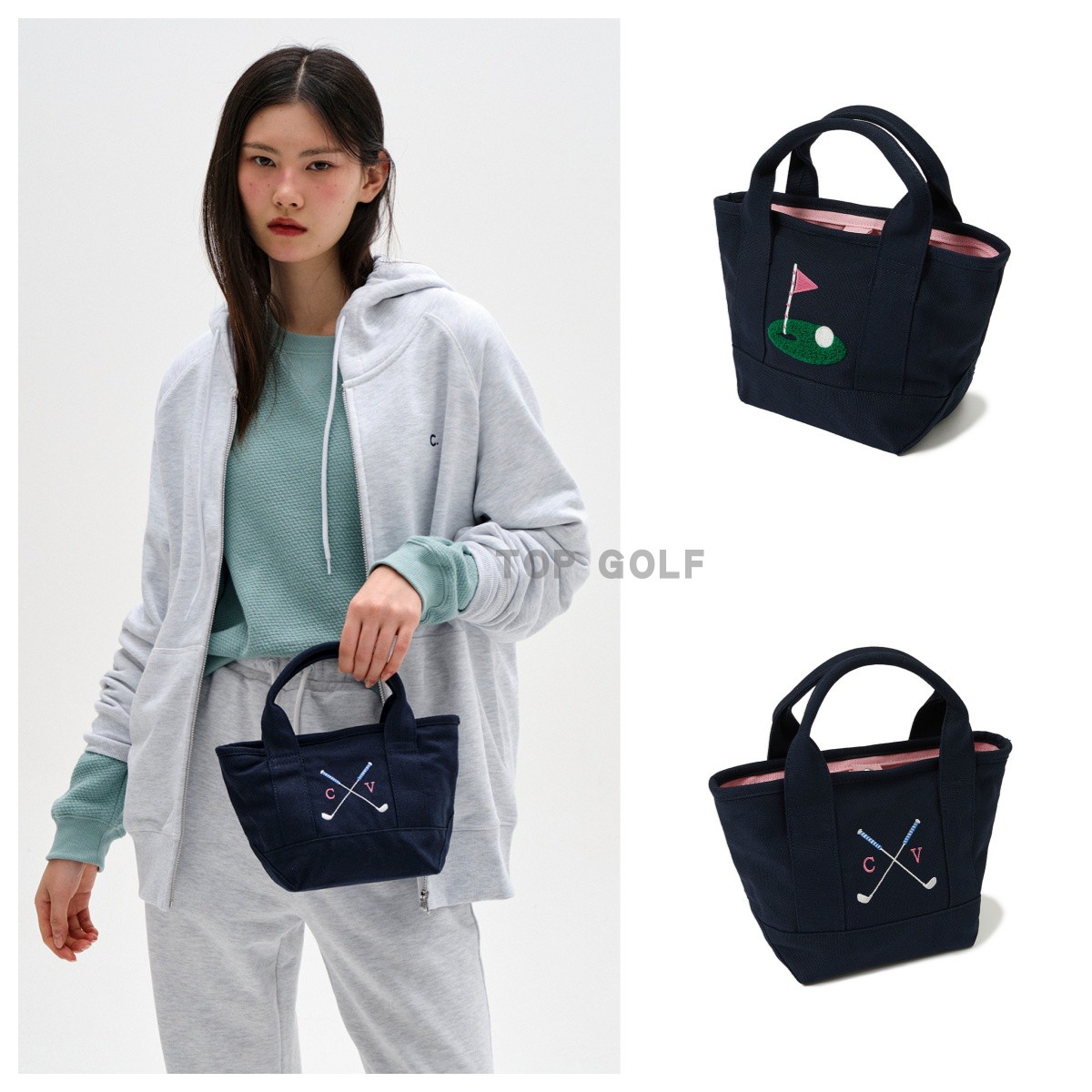 韩国代购clove GOLF高尔夫包 特价女纯棉手包收纳下场小包手拎包