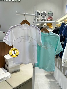 T恤 24夏女士golf标志拼接透气圆领短袖 MALBON高尔夫球服 韩国代购
