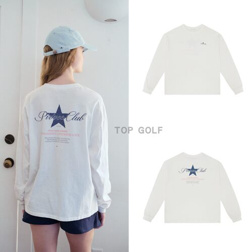 韩国代购PIVVEE GOLF高尔夫服装 26夏女圆领宽松图案休闲长袖上衣