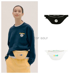 韩国代购Pivvee GOLF高尔夫腰包 25夏女笑脸标志黑色球包收纳腰包