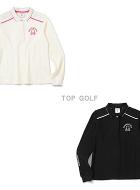 韩国代购MARK LONA高尔夫服装 25秋女翻领系扣宽松透气长袖POLO衫