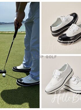 韩国代购Hello Birdie高尔夫球鞋 ins小红书男自动扣牛皮GOLF球鞋