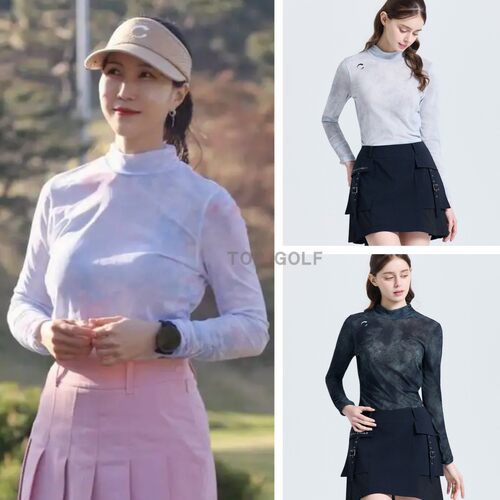 韩国代购 CHALLENGER 高尔夫上衣 26女轻质半高领凉感防晒长袖T恤