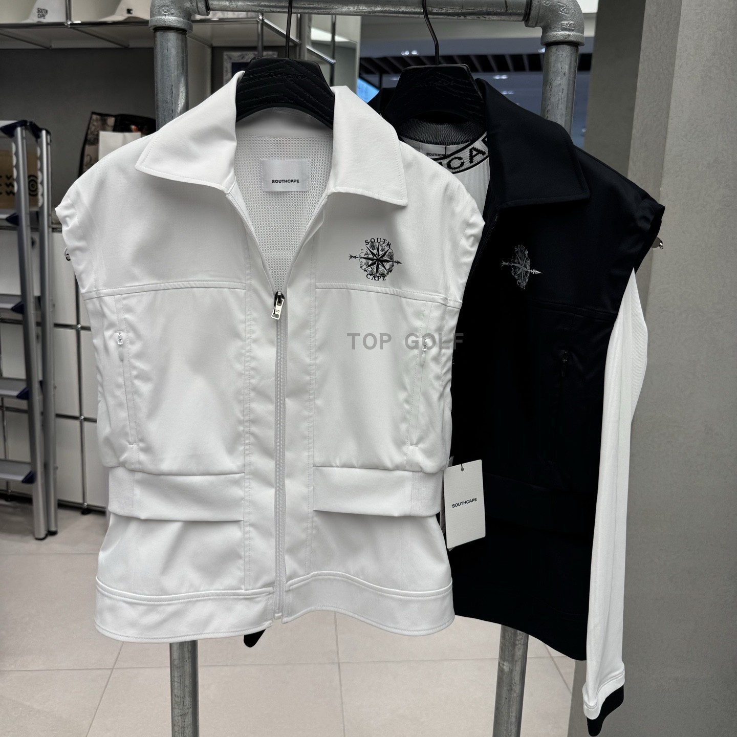 SOUTHCAPE高尔夫SC女装 韩国代购 25春翻领工装收腰轻质运动马甲