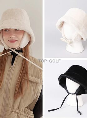 韩国代购 MM GOLF 高尔夫帽子 26冬女水貂毛防风系带保暖护耳帽