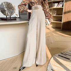 High Waist Wide Leg Pants spring 2021 new women's fashion suit pants casual straight tube loose show thin show leg length