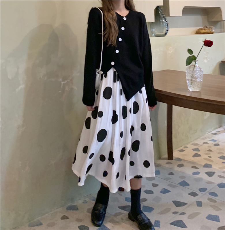 Official photo 2021 summer polka dot skirt