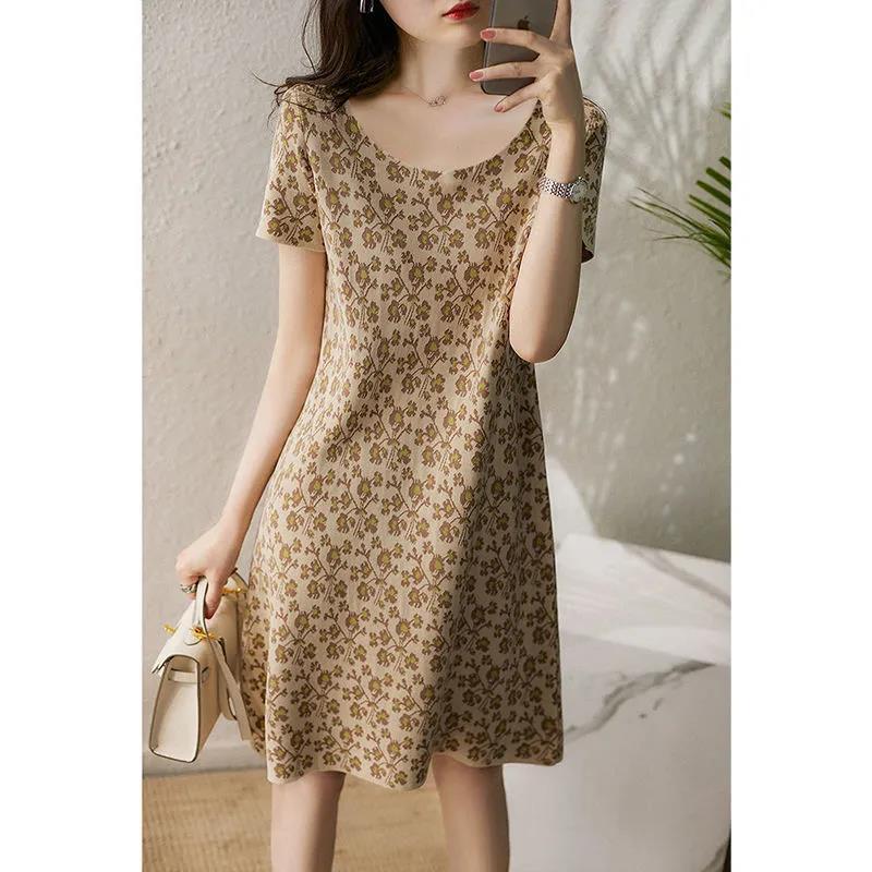 Summer new summer elegant fashion Printed Dress for women