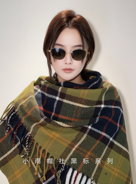 英伦复古格纹大披肩三角巾女款