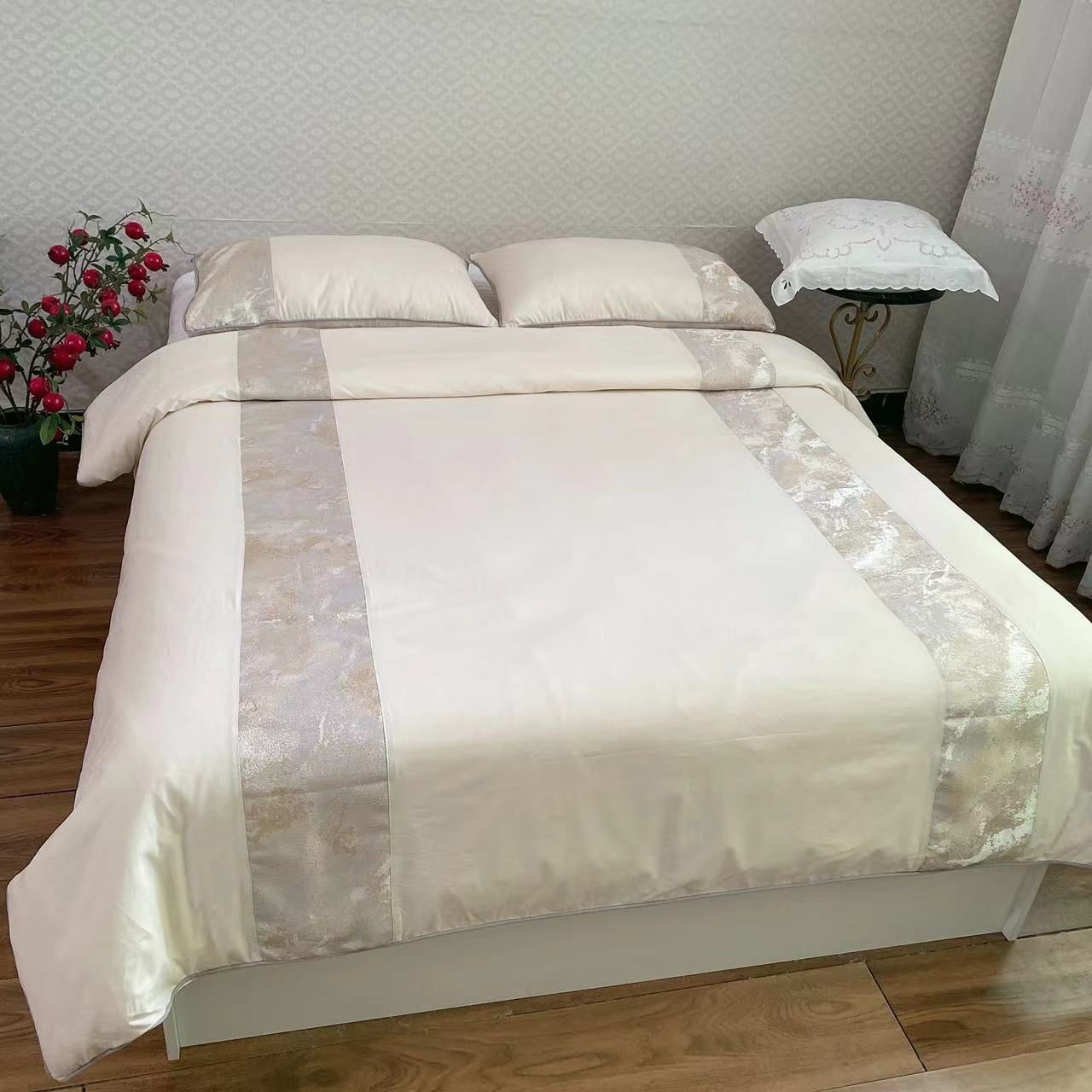 三件套100%全棉简约透气舒服拼条