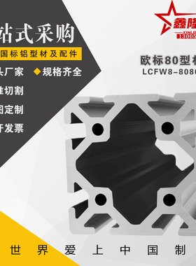 替米思米LCF8-8080欧标80系列 重型铝型材机架 槽宽8.2mm, KLCF8