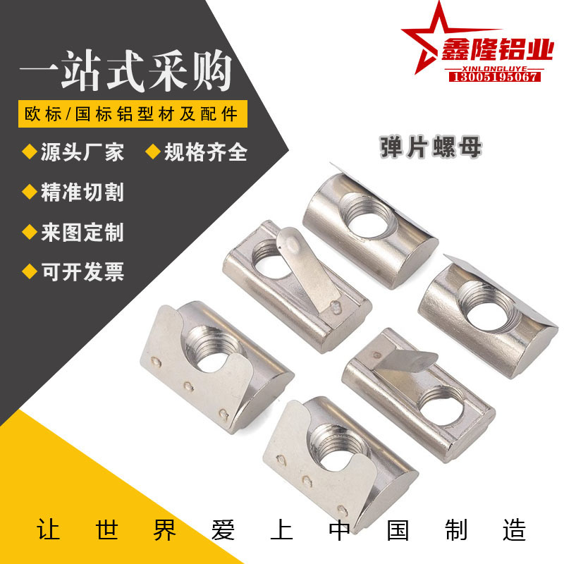 替LNTRNM6/8/10-20/30/40/45-3/4/5/6/8欧标碳钢镀镍后装弹片螺母