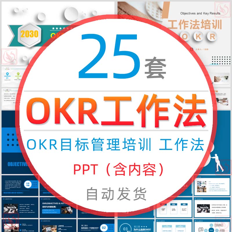 OKR工作法目标管理培训课件PPT模板公司职场设定目标绩效管理分析