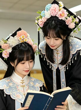 本科簪花美学士帽材料包diy超仙