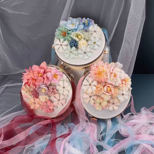 舞蹈拍摄绢花手鼓配饰汉服