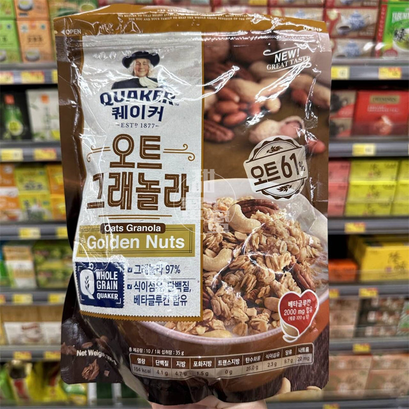 香港代购 进口 QUAKER桂格 坚果燕麦脆350g 营养早餐代餐