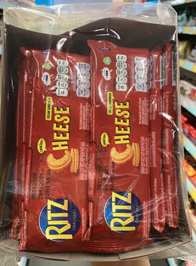 香港代购 印尼进口RITZ利脆CHEESE芝士夹心饼干独立装27g×12小包