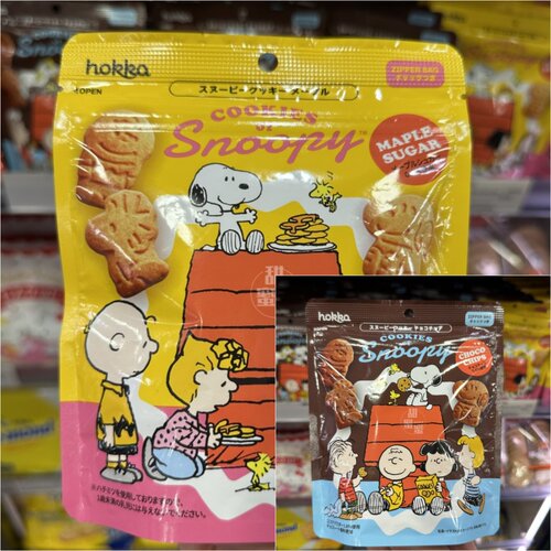 香港代购 进口 日本北陆制果早餐零嘴史努比巧克力味/枫糖味曲奇