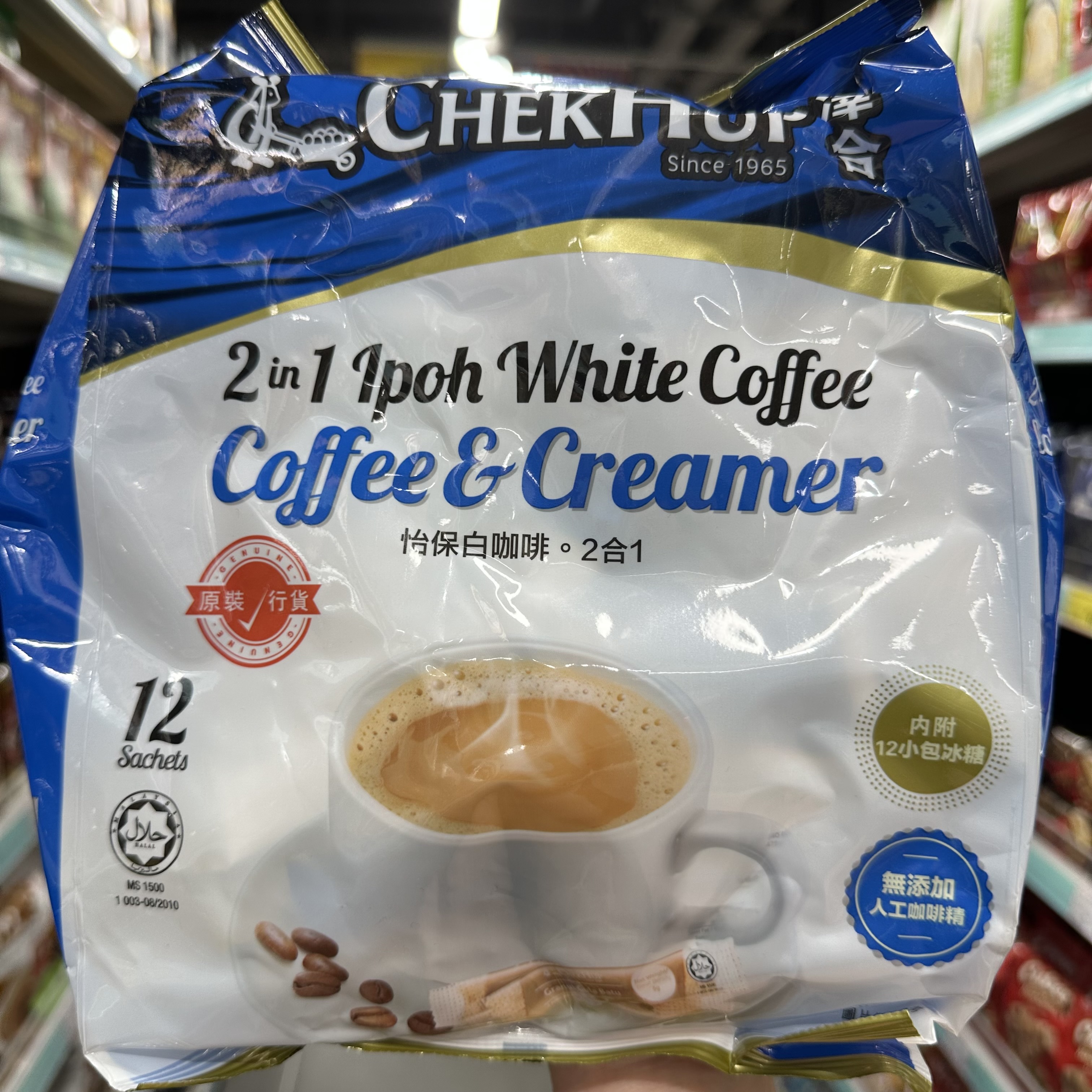 香港代购 CHEKHUP泽合 怡保白咖啡二合一袋装420g速溶即冲咖啡