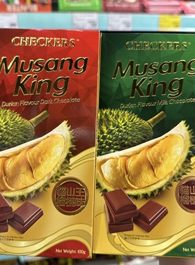 香港代购Checkers猫山王榴莲夹心朱古力休闲零食伴手礼网红