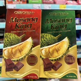 香港代购Checkers猫山王榴莲夹心朱古力休闲零食伴手礼网红