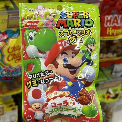 日本nobel任天堂SuperMario超级马里奥造型哈密瓜汽水软糖