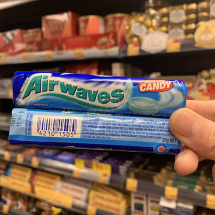 现货 airwaves爽浪无糖进口超凉薄荷柠蜜味硬糖薄荷润喉糖条装30g