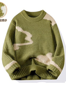 智快鱼曼哈顿港仔文艺男店铺法国公鸡男装2026新款痞帅ushi针织衫