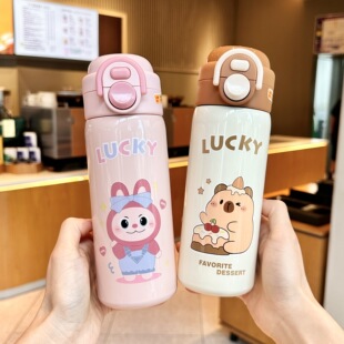 儿童保温杯学生上学水壶男生女生2025新款户外运动双饮水杯