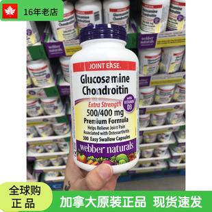 现货加拿大伟博Webber维骨力氨糖软骨素硫酸氨基葡萄糖300粒胶囊