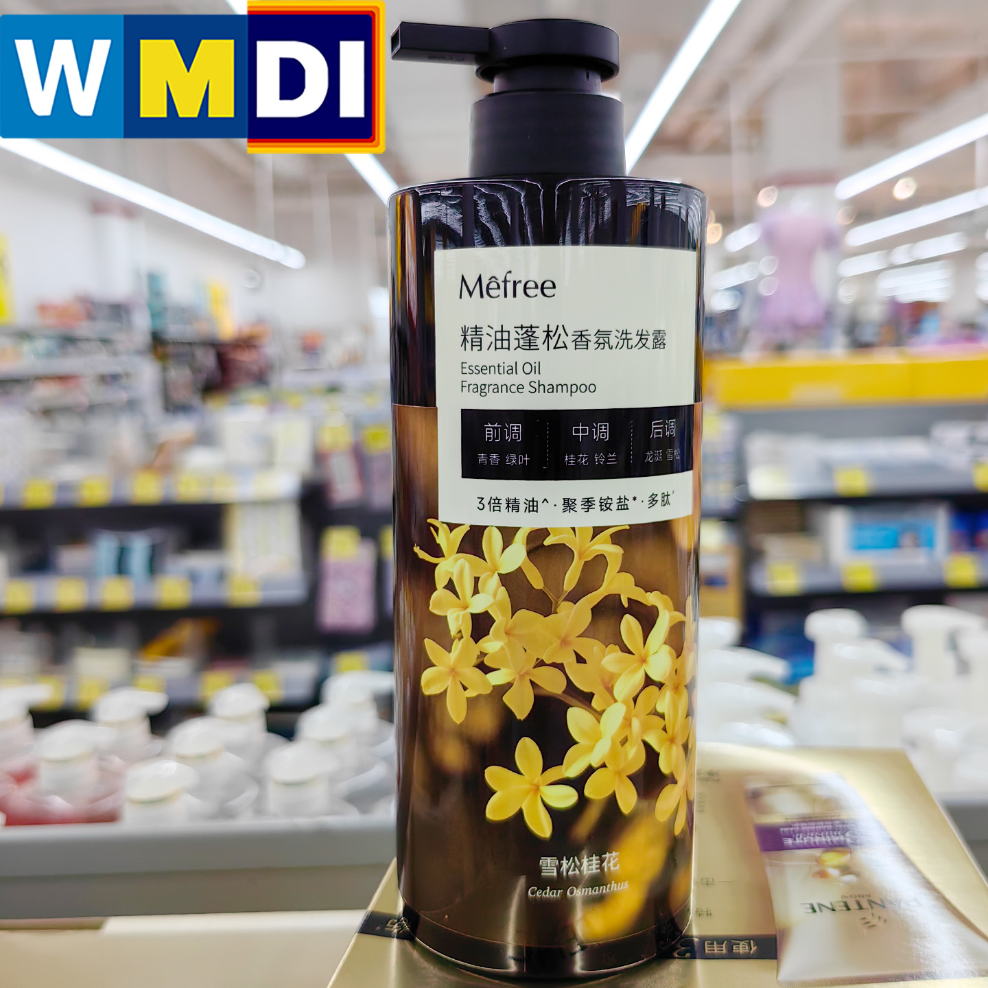 沃尔玛代购MEFREE雪松桂花乌木山茶精油蓬松香氛洗发露650ml瓶装
