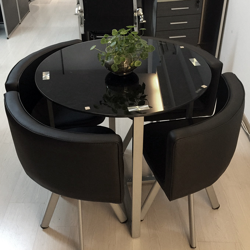 现代简约休闲桌玻璃茶几桌椅组合