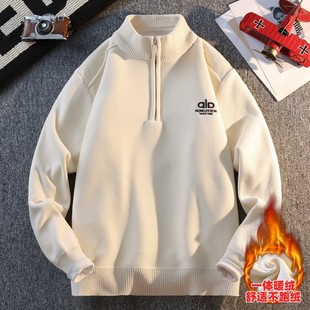 冬季上新青少年半高领拉链针织毛衣学院风潮流时尚男生保暖打底衫