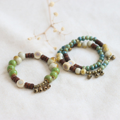 暮铃绿痕 一缕瓷文艺国风景德镇陶瓷手链复古民族风瓷珠手串63