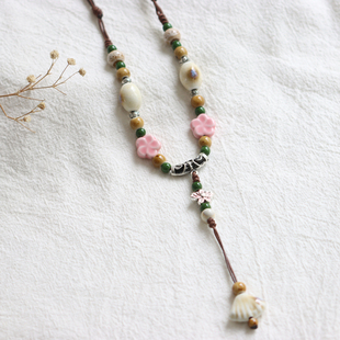 春梅陌影 瓷珠项链689 国风一缕瓷景德镇陶瓷毛衣链民族风新中式