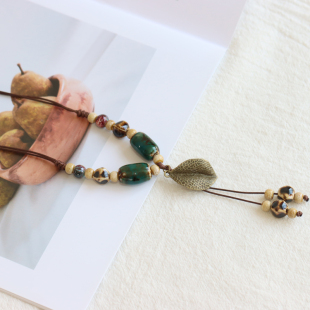 碧落蓝影 瓷珠毛衣链女750 国风文艺景德镇陶瓷项链民族风新中式