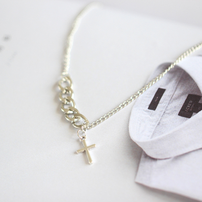 合金金短款十字架礼物项链