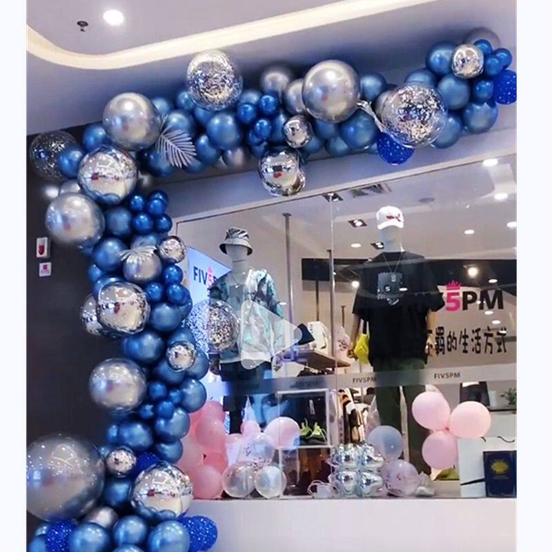 蓝色空飘气球立柱路引商场4s车行服装店铺节日活动促销布置装饰