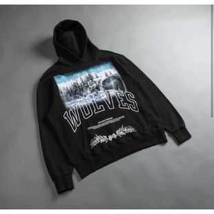 断码特惠DARCSPORT狼头凛冬加绒卫衣男女美式运动休闲连帽外套